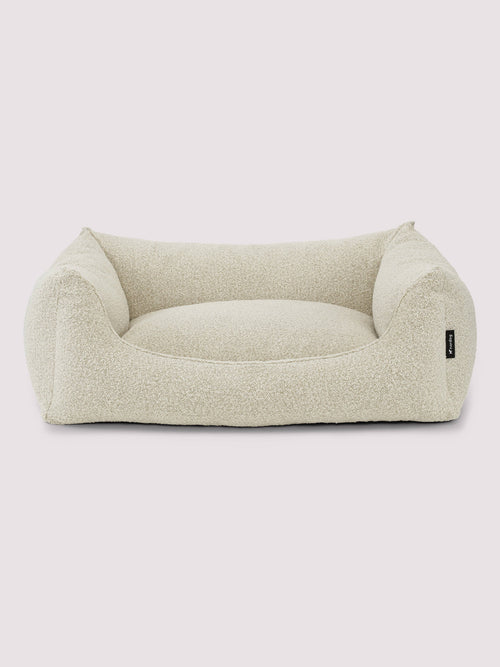 Billy bouclé dog bed in beige