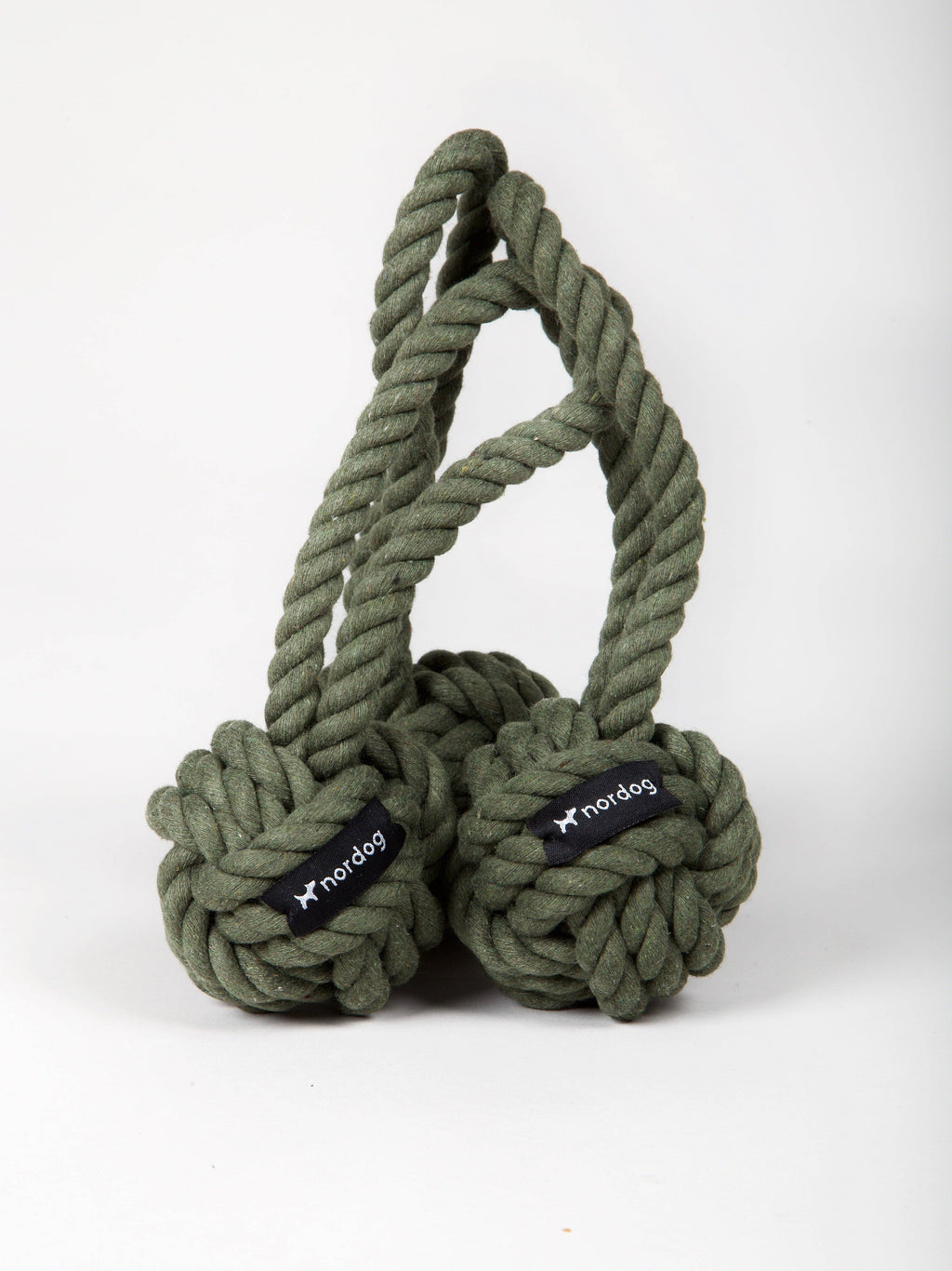 Nordog rope dog toy in olive