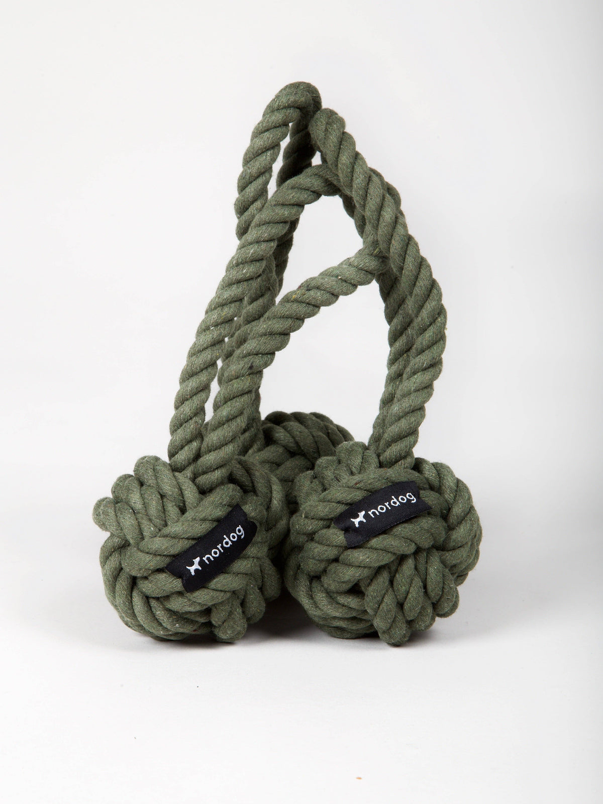 Nordog rope dog toy in olive