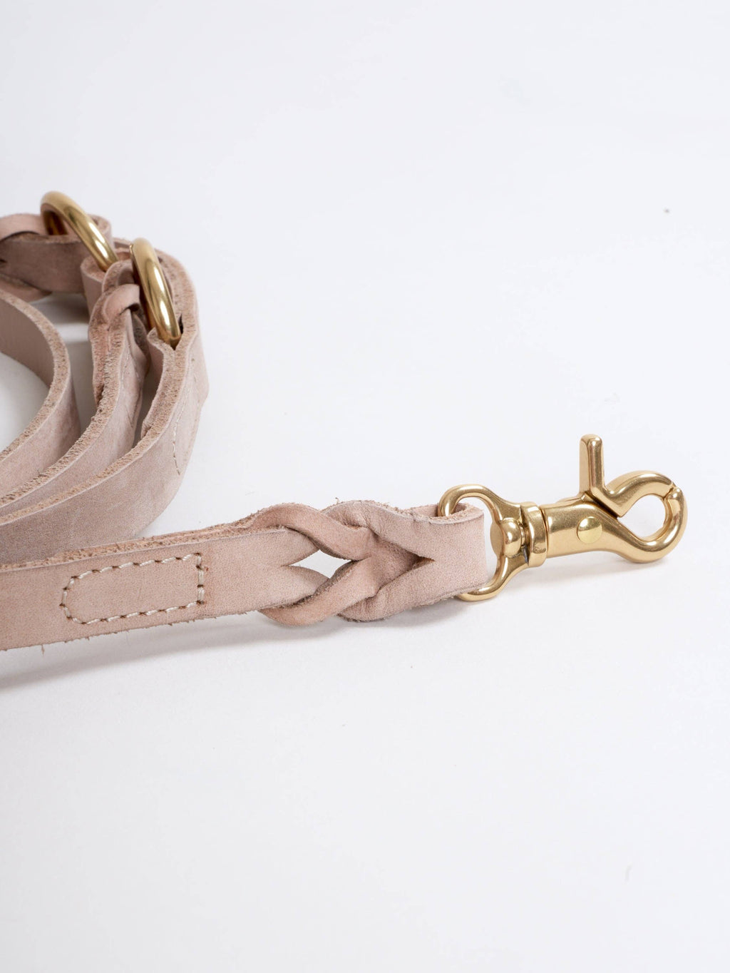 Hugo braided leather dog leash in taupe
