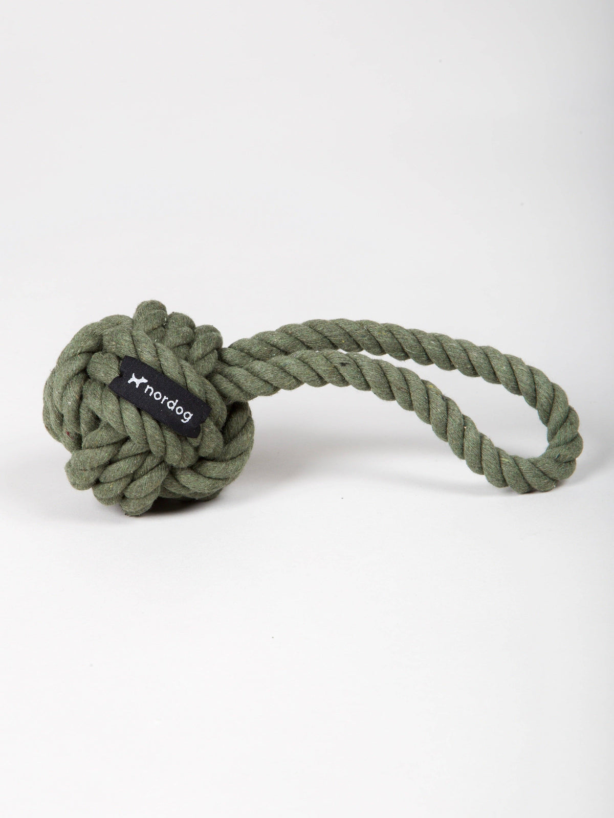 Nordog rope dog toy in olive