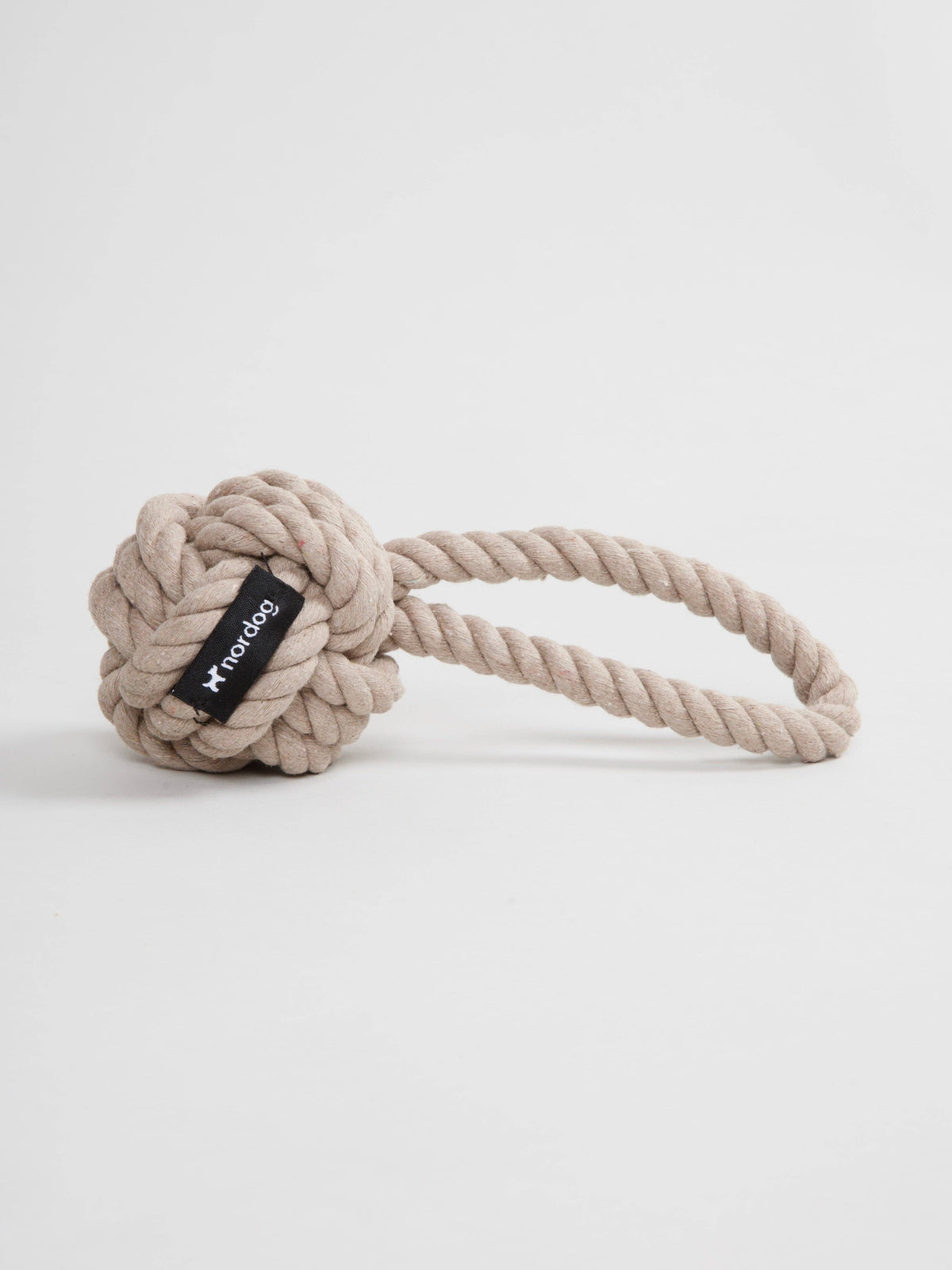 Nordog rope dog toy in taupe