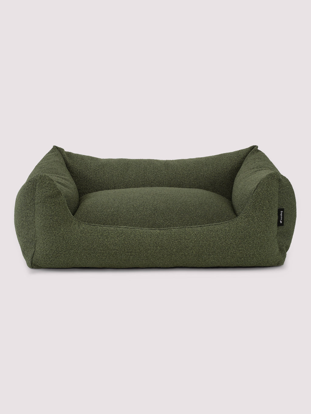 Billy bouclé dog bed in moss
