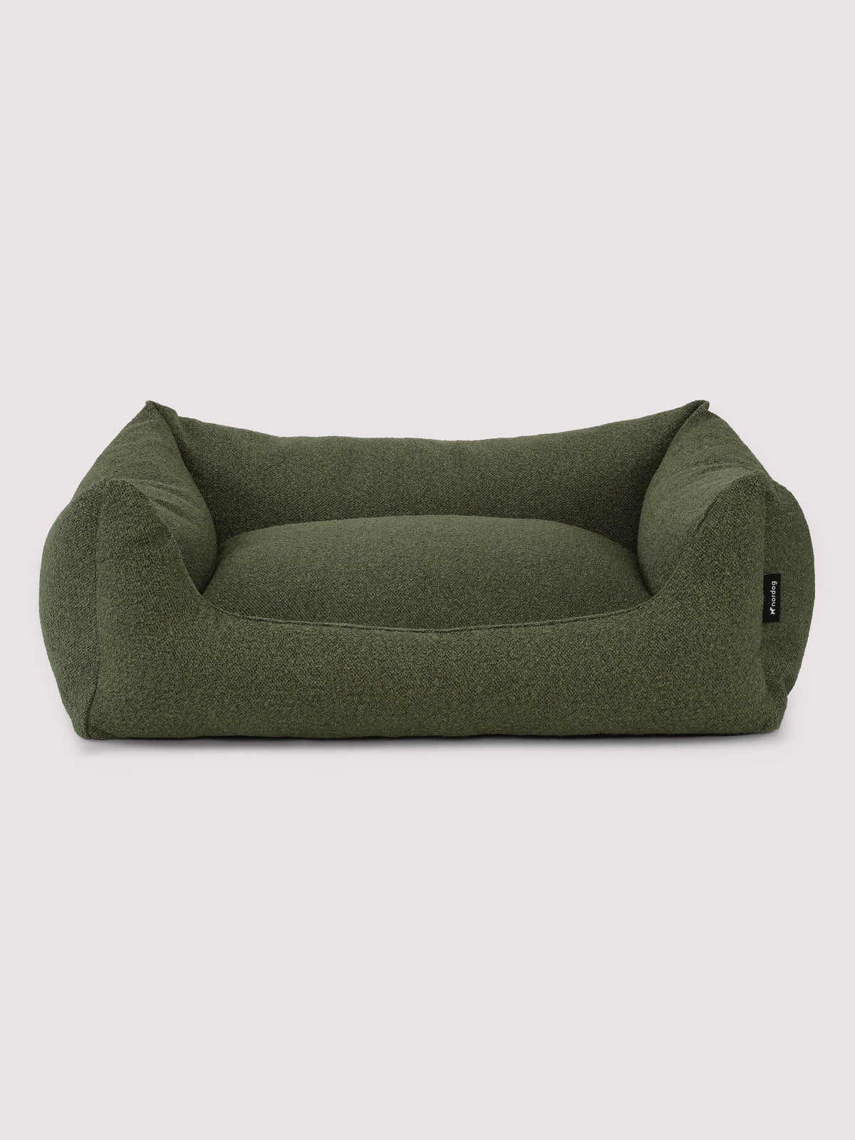 Billy bouclé dog bed in moss