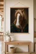 Horse portrait in The Royal style as a hanging poster with wooden hanger