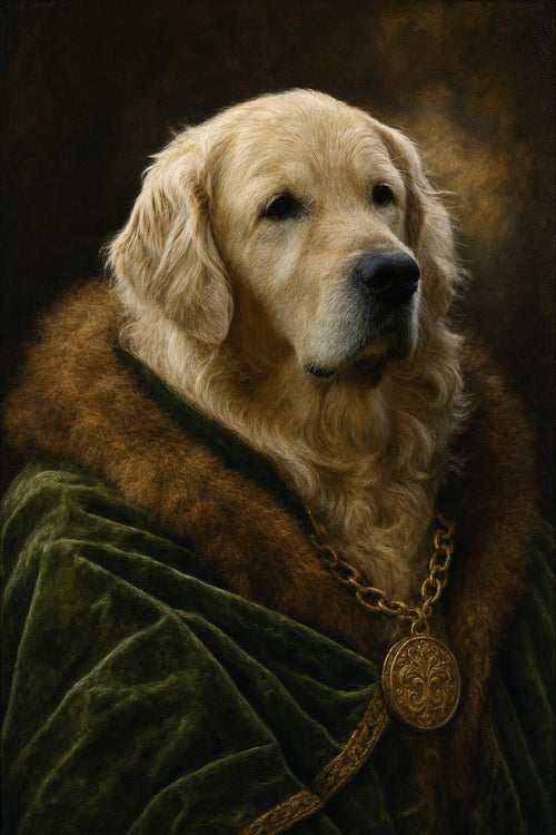 AI dog portrait in The Royal style