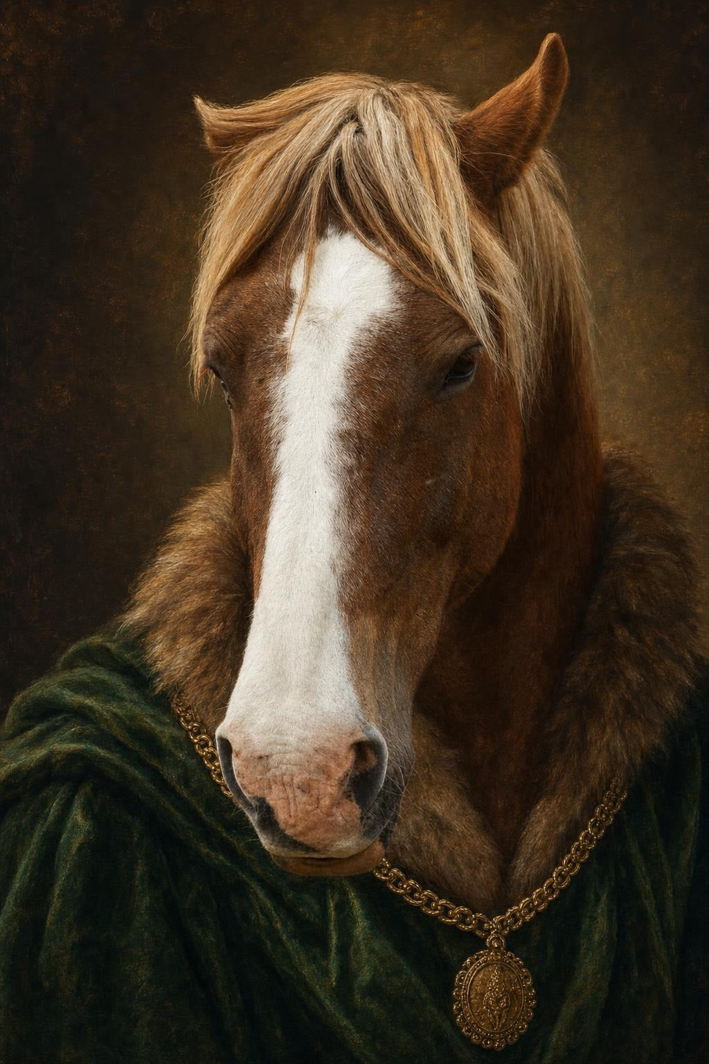 AI horse portrait in The Royal style